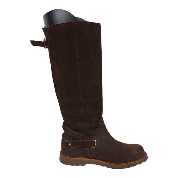 EMU Australia Suede Kemmie Knee-high Waterproof Sheepskin Boots Brown Sz 7 #1051